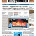 prime pagine la repubblica